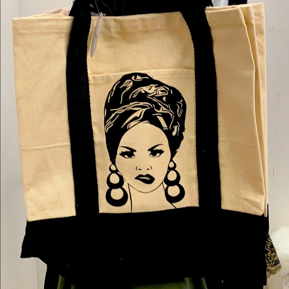 Black tote bag